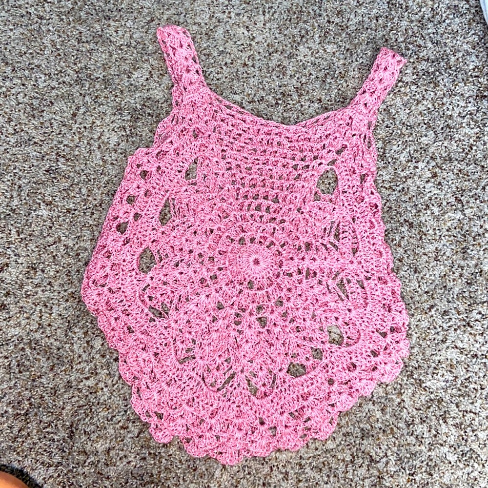 Crocheted pink top